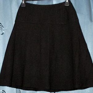 Vintage 'Rena Lange' Black Wool Blend Skirt